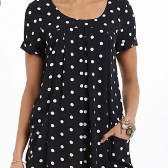 Anthropologie Tops - Anthropologie | Polka Dot Tunic with pockets